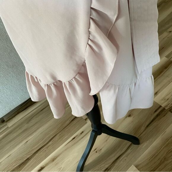 Wilfred Aritzia Ninette Ruffle Wrap Dress in Powder Pink size S - Picture 6 of 10
